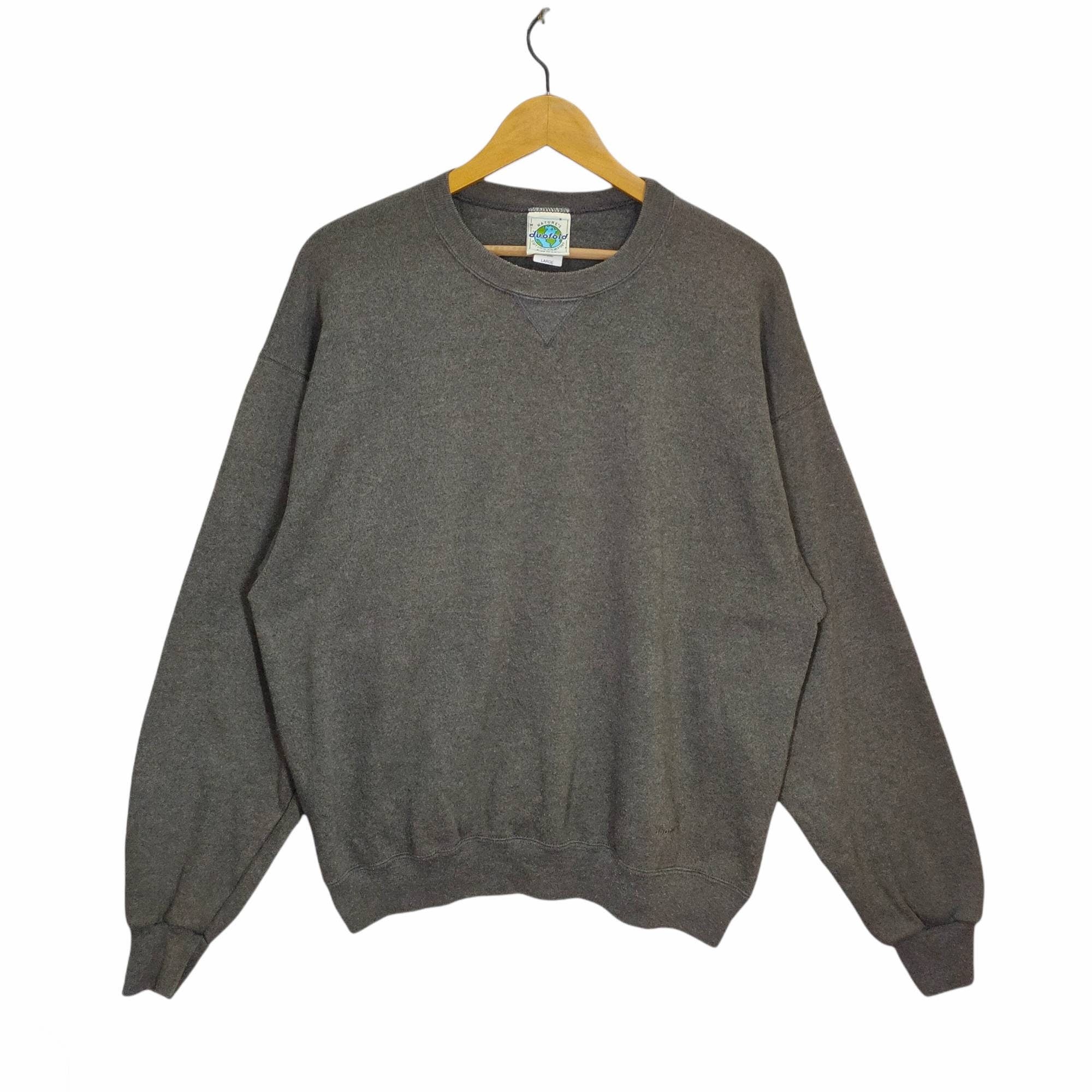 80s 90s Duofold Blank Crewneck Sweatshirt Large Vintage Duofold Plain Sweater Jumper Pullover Crew neck Made in USA Size L Sweatshirt – Aesthetic Look · Perfect For Daily Wear