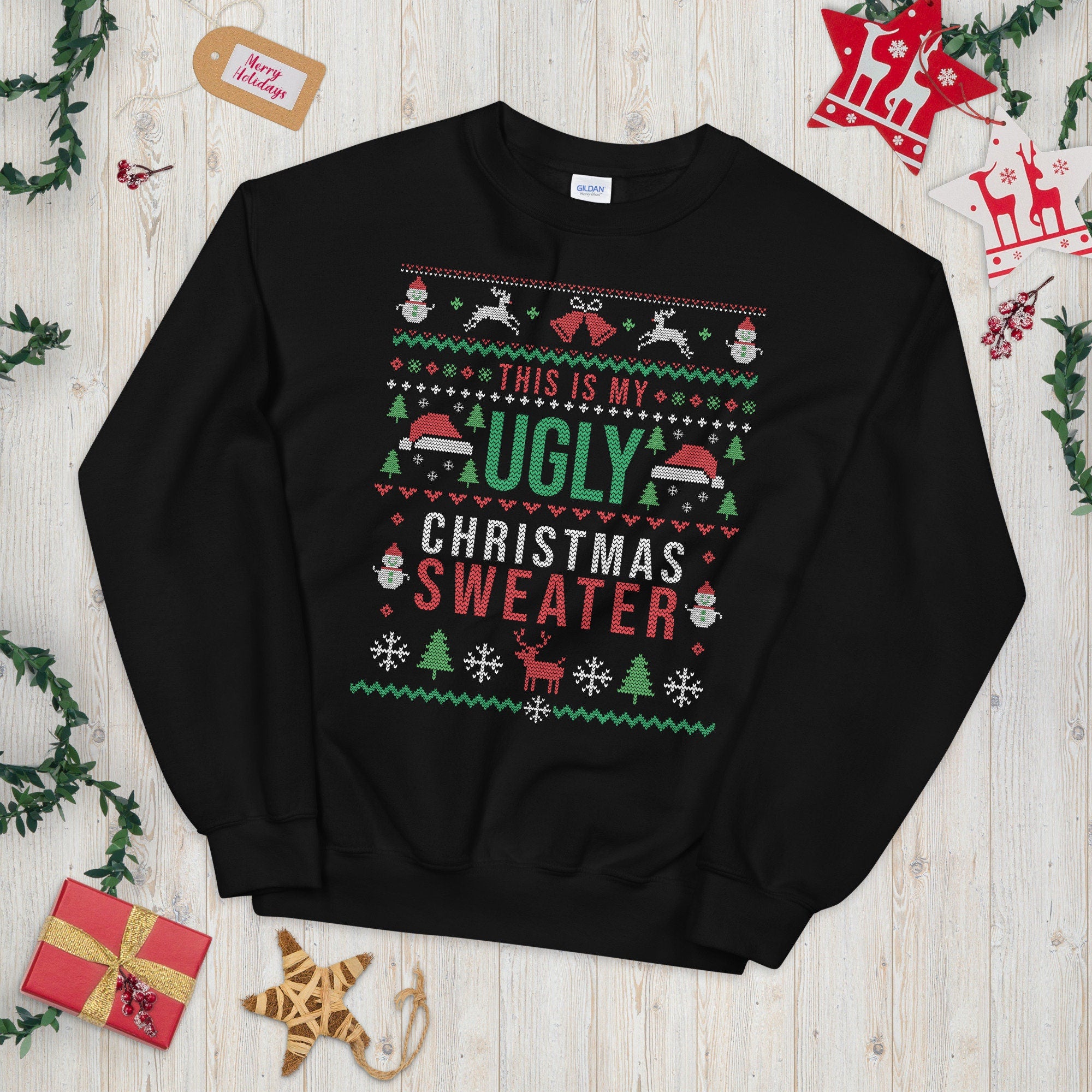 This is my Ugly Christmas Sweater Sweatshirt UNISEX Sweatshirt – Cozy Vibes · Must-Have Style