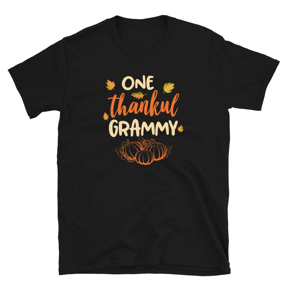 One Thankful Grammy Thanksgiving T Shirt Graphic Tee – Warm & Stylish · Perfect For Daily Wear