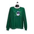 Y2K Snowman Sweatshirt Let It Snow Winter Sweatshirt Large Vintage Style Christmas Present Fleece Crewneck Green Unisex L Sweatshirt – Easygoing Wear · Perfect For Daily Wear