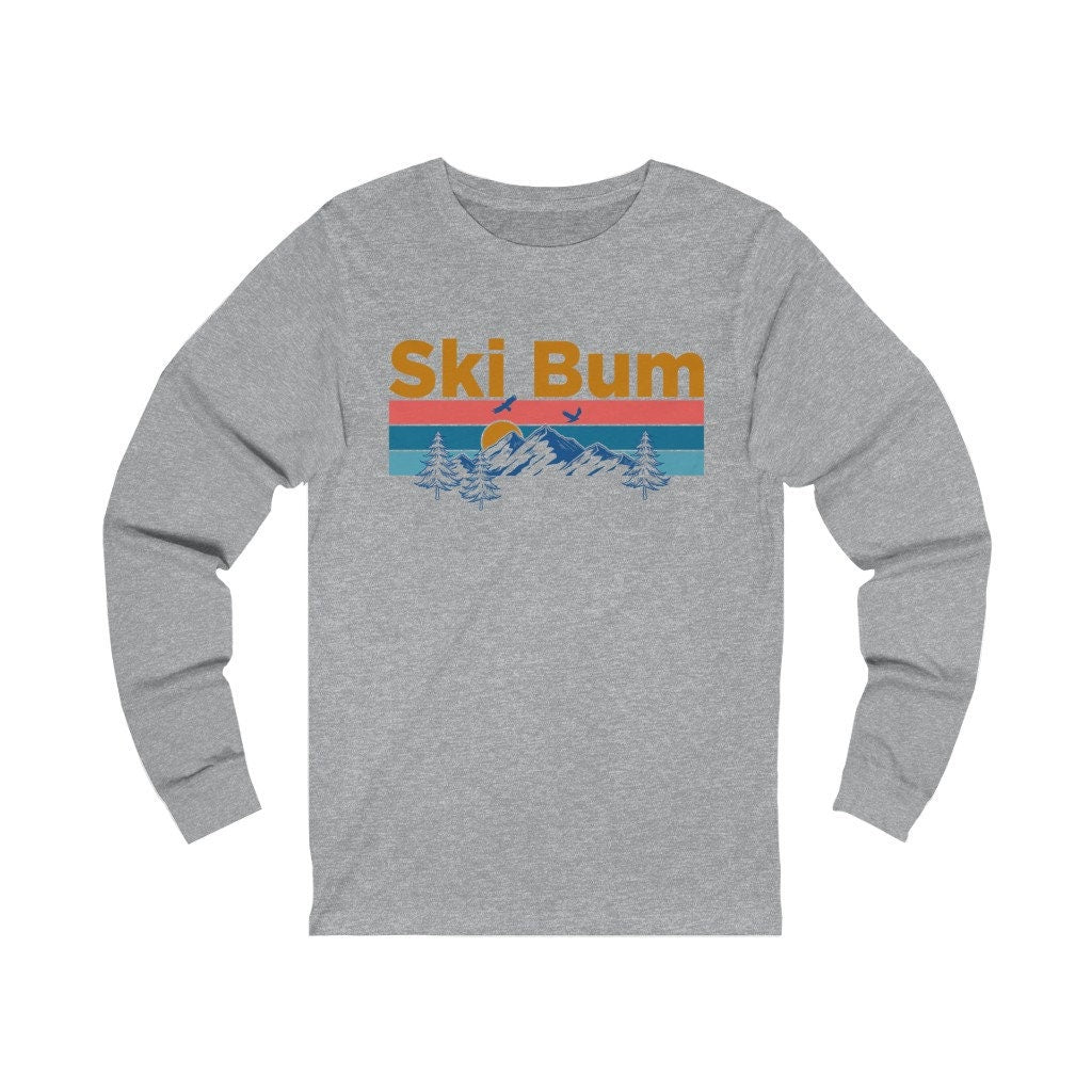 Ski Bum Long Sleeve Shirt Unisex Retro Mountain Sun Long Sleeve Ski Bum T Shirt Personalization Available Graphic Tee – Cozy Vibes · Must-Have Style