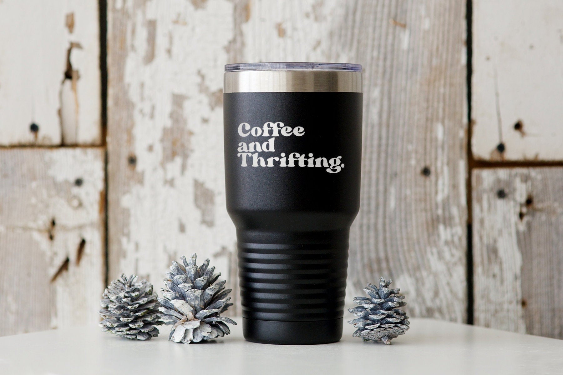 Thrifting 70s 1970s Thrift Store Lover Tumbler Funny Appreciation Gifts Travel Coffee Mug Birthday Gift For Men and Women Graphic Tee – Soft Feel · Perfect For Daily Wear