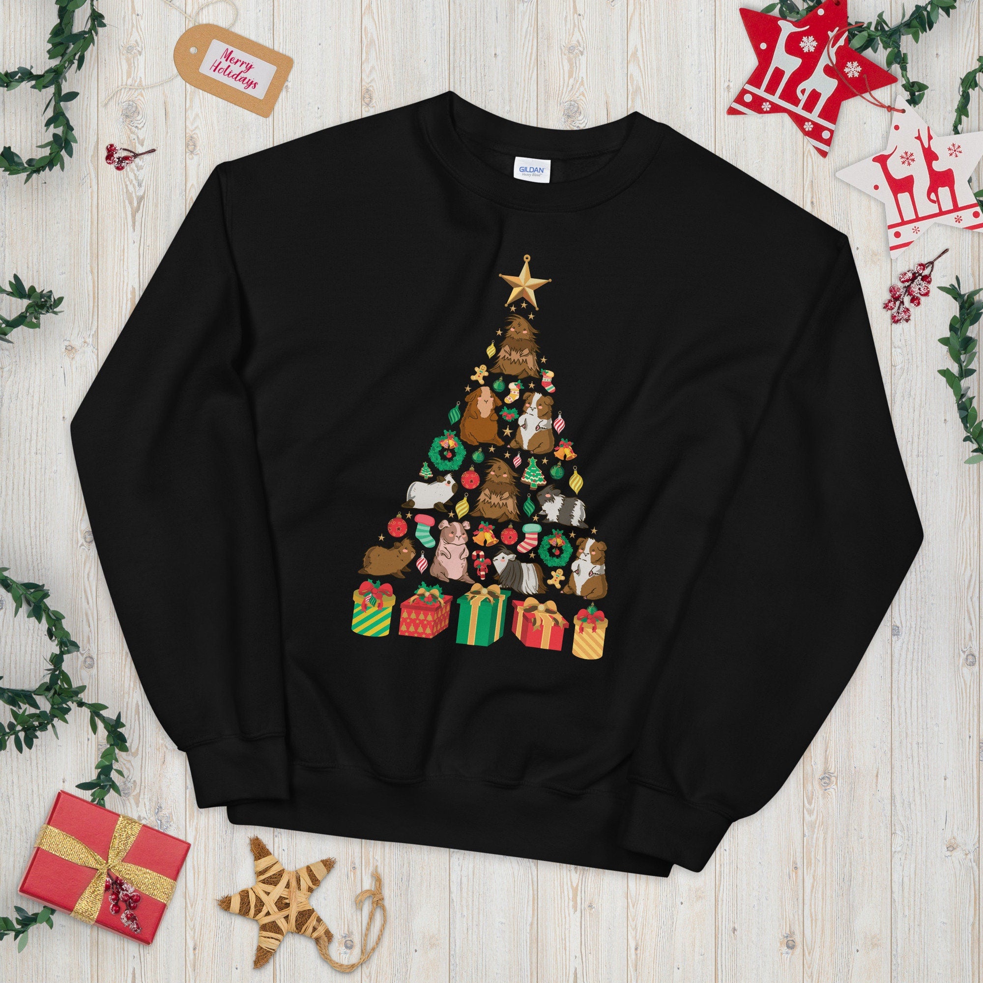 Festive Guinea Pig Xmas Tree Design Sweatshirt Sweatshirt – Aesthetic Look · Must-Have Style