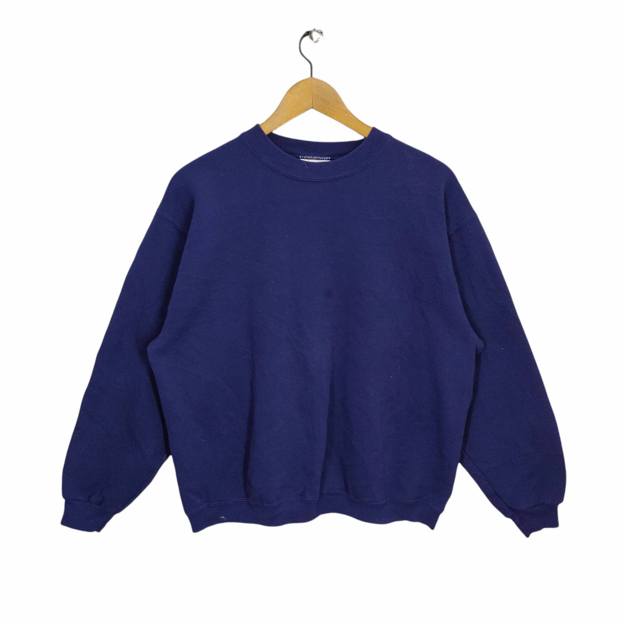 90s Hanes Blank Sweatshirt Large Vintage Hanes Premium Plain Sweater Jumper Pullover Crewneck Navy Blue Womens Size L Sweatshirt – Feel-Good Design · Perfect For Daily Wear