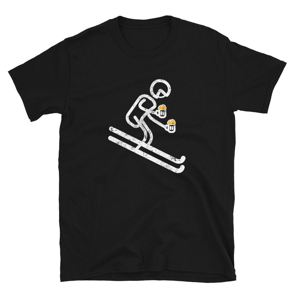 Skier with Beer Aprs Ski Unisex T Shirt Graphic Tee – Easygoing Wear · High-Quality Print