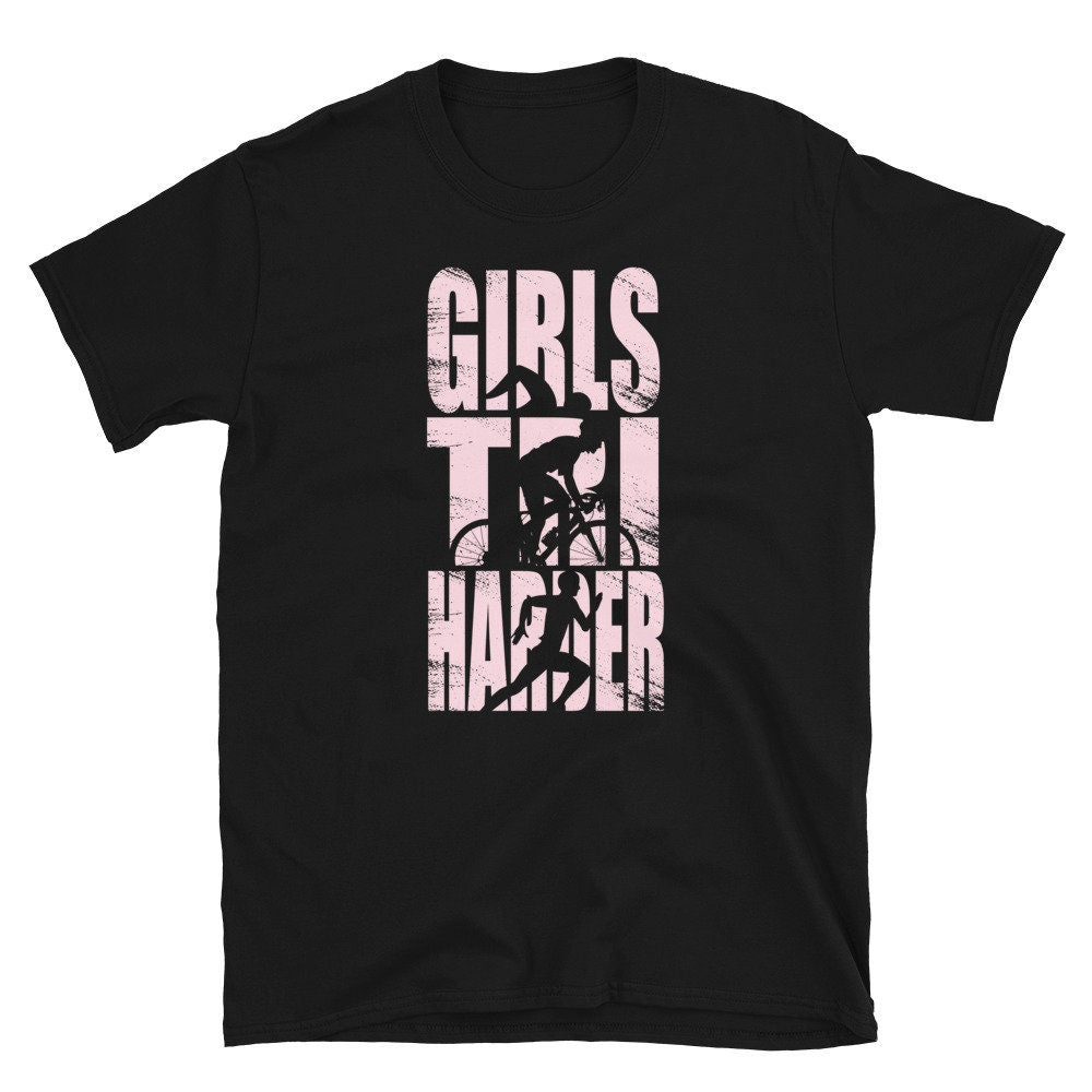 Girls Tri Harder Triathlete T Shirt Graphic Tee – Warm & Stylish · Top Pick For Any Outfit