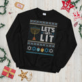 Lets Get Lit Jewish Holiday Ugly Festive Unisex Sweatshirt Sweatshirt – Fan Favorite · High-Quality Print