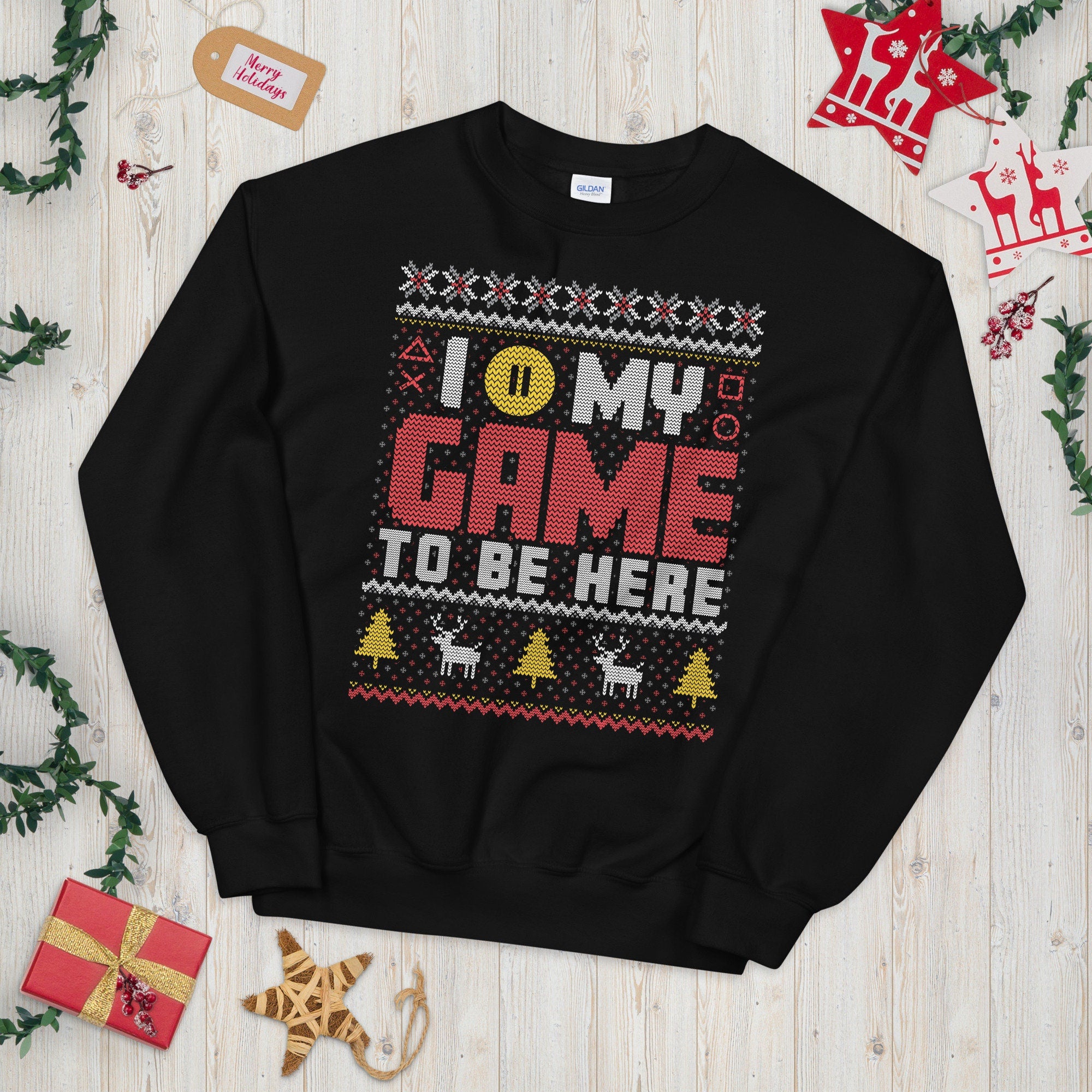 I Paused my Game to be Here Funny Gamer Ugly Christmas Sweatshirt Sweatshirt – Cozy Vibes · Must-Have Style