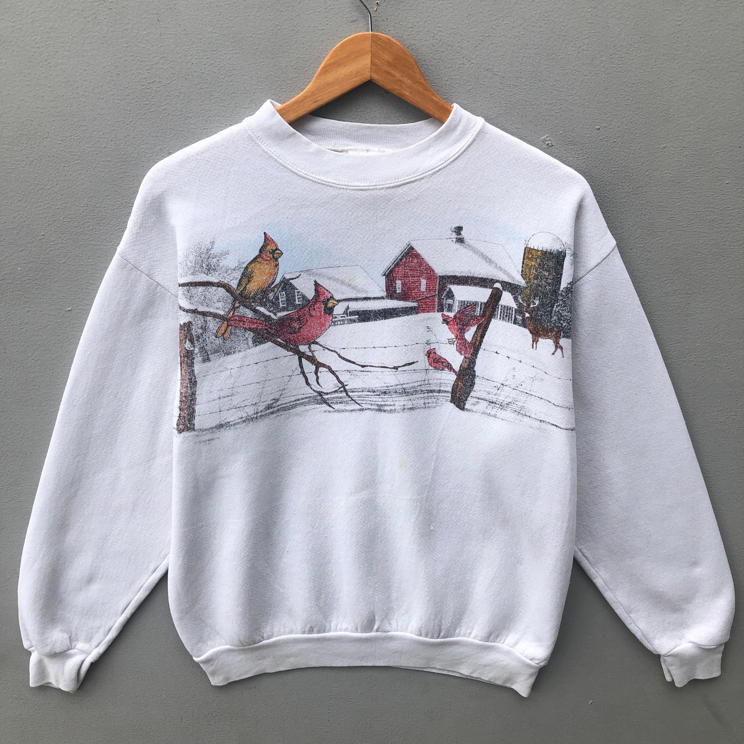 Vintage Y2K Tultex Tag Big Print Animals Logo Sweatshirt Crewneck Pullover Colour White Size Medium Sweatshirt – Feel-Good Design · Must-Have Style