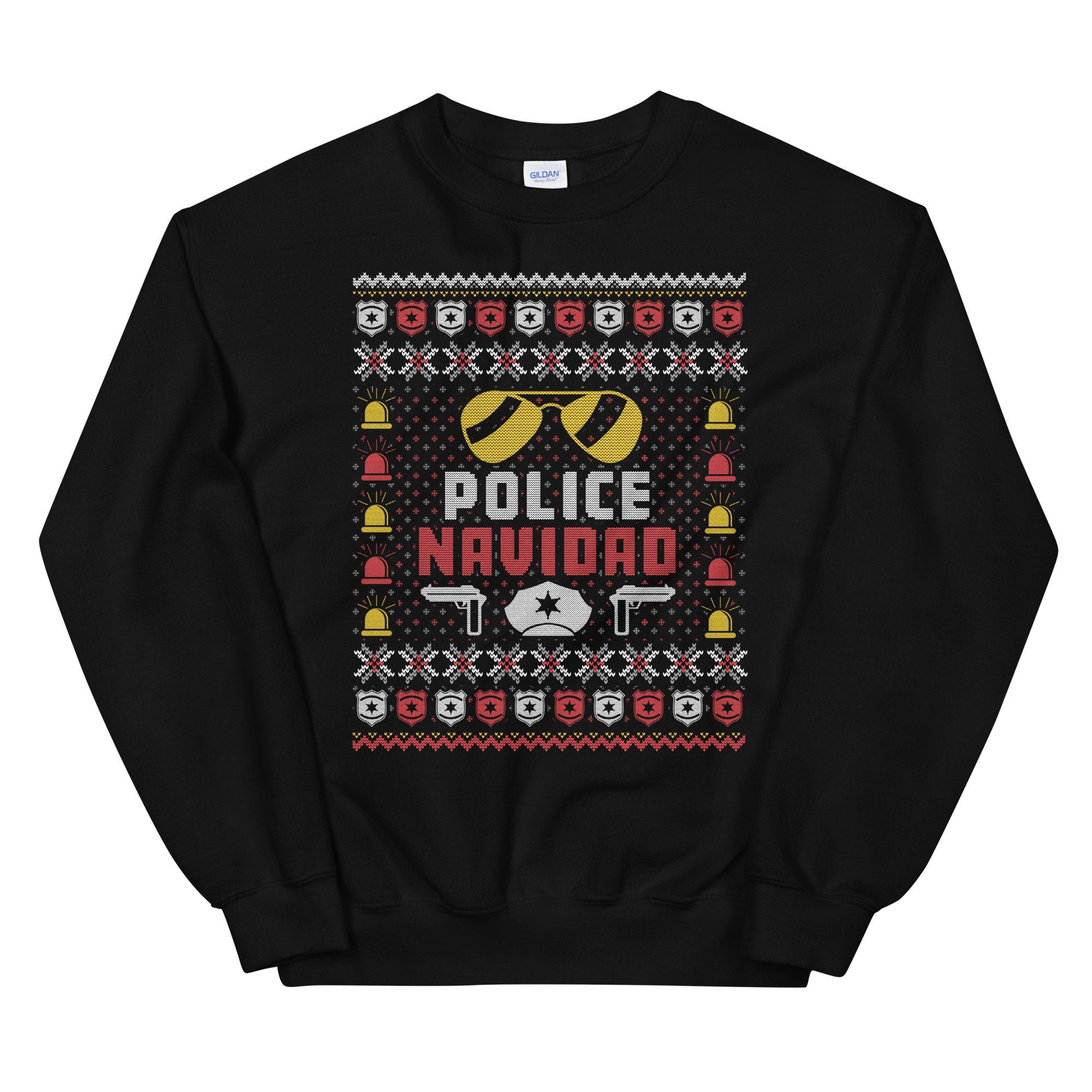 Police Navidad Holiday Festive Ugly Christmas Sweatshirt Sweatshirt – Warm & Stylish · Great Gift For Fans