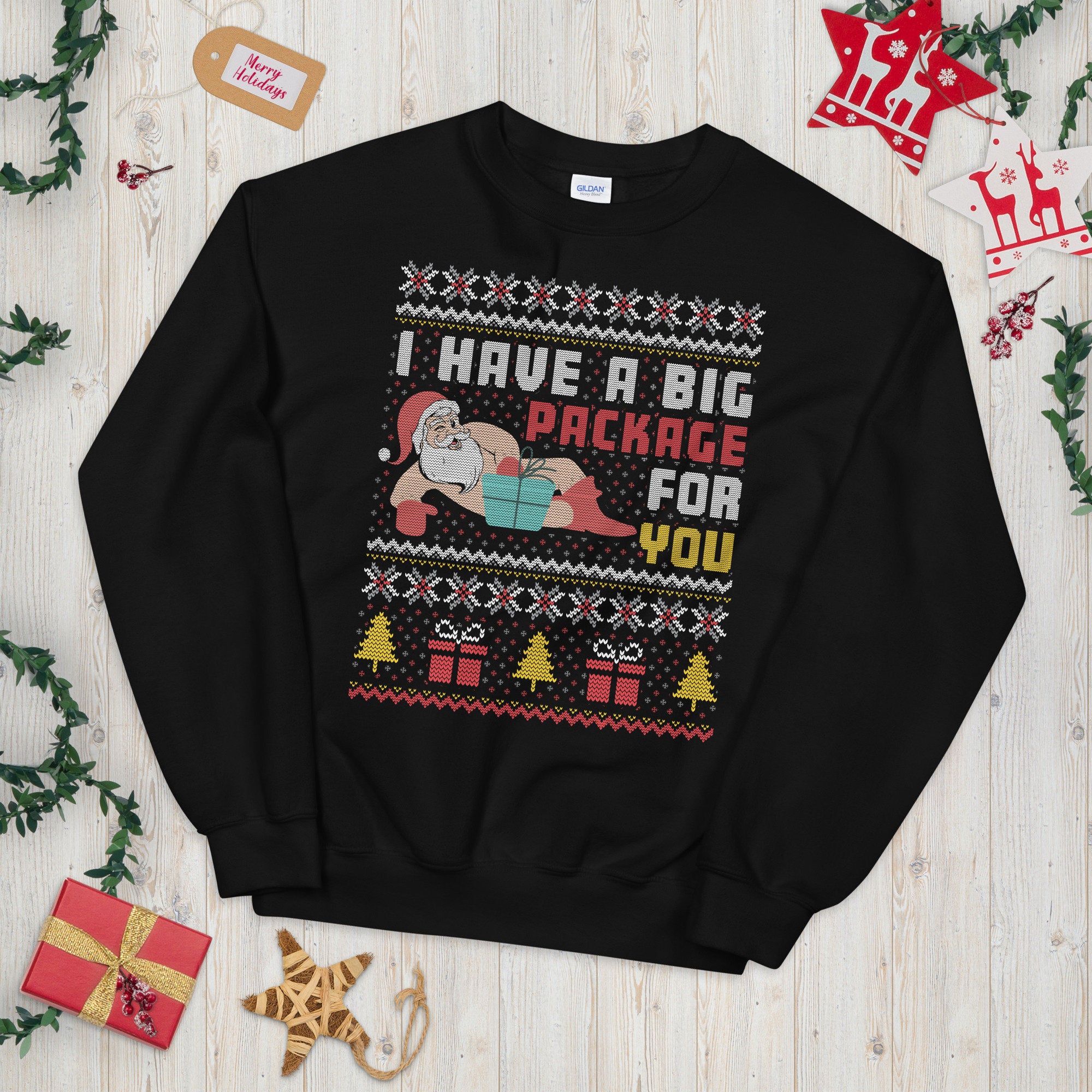 Santa Claus I Have a Big Package For You Ugly Festive Ugly Christmas Sweatshirt Sweatshirt – Everyday Comfort · Perfect For Daily Wear