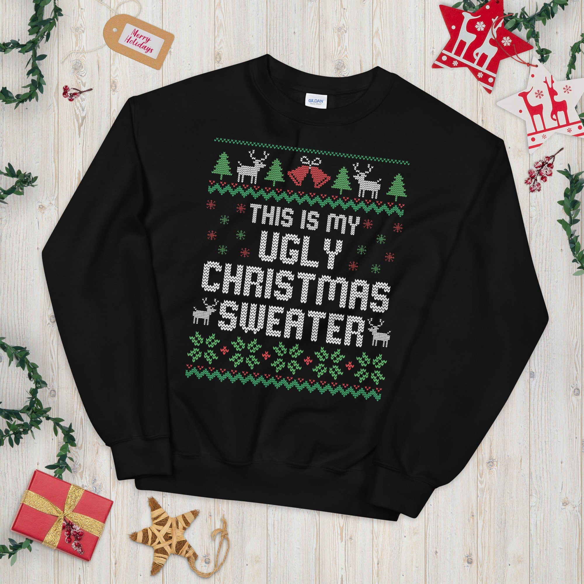 Ugly Xmas Design Funny Festive Gag Sweatshirt Sweatshirt – Fan Favorite · High-Quality Print