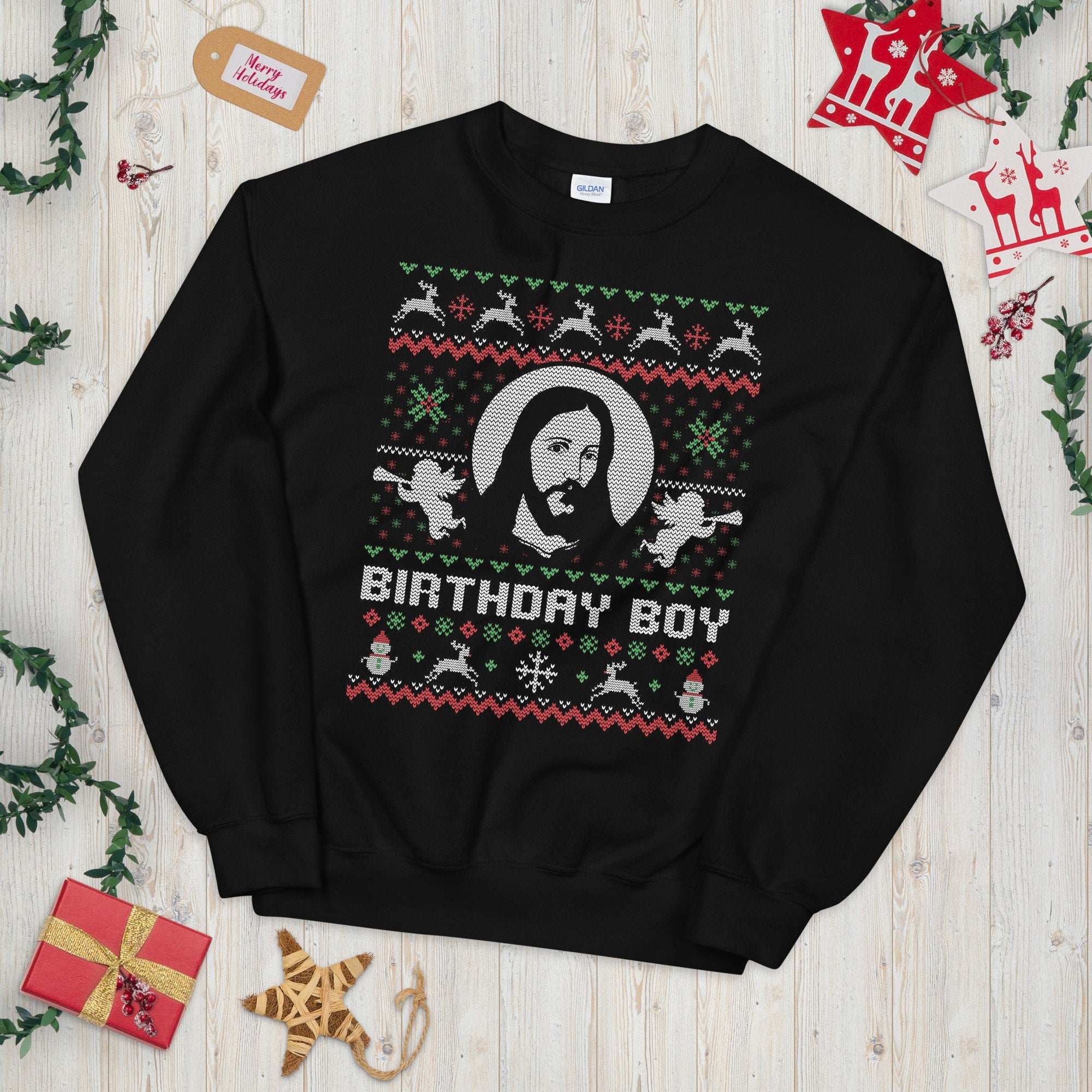 Jesus Birthday Ugly Festive Graphic Unisex Sweatshirt Sweatshirt – Bold Style · High-Quality Print