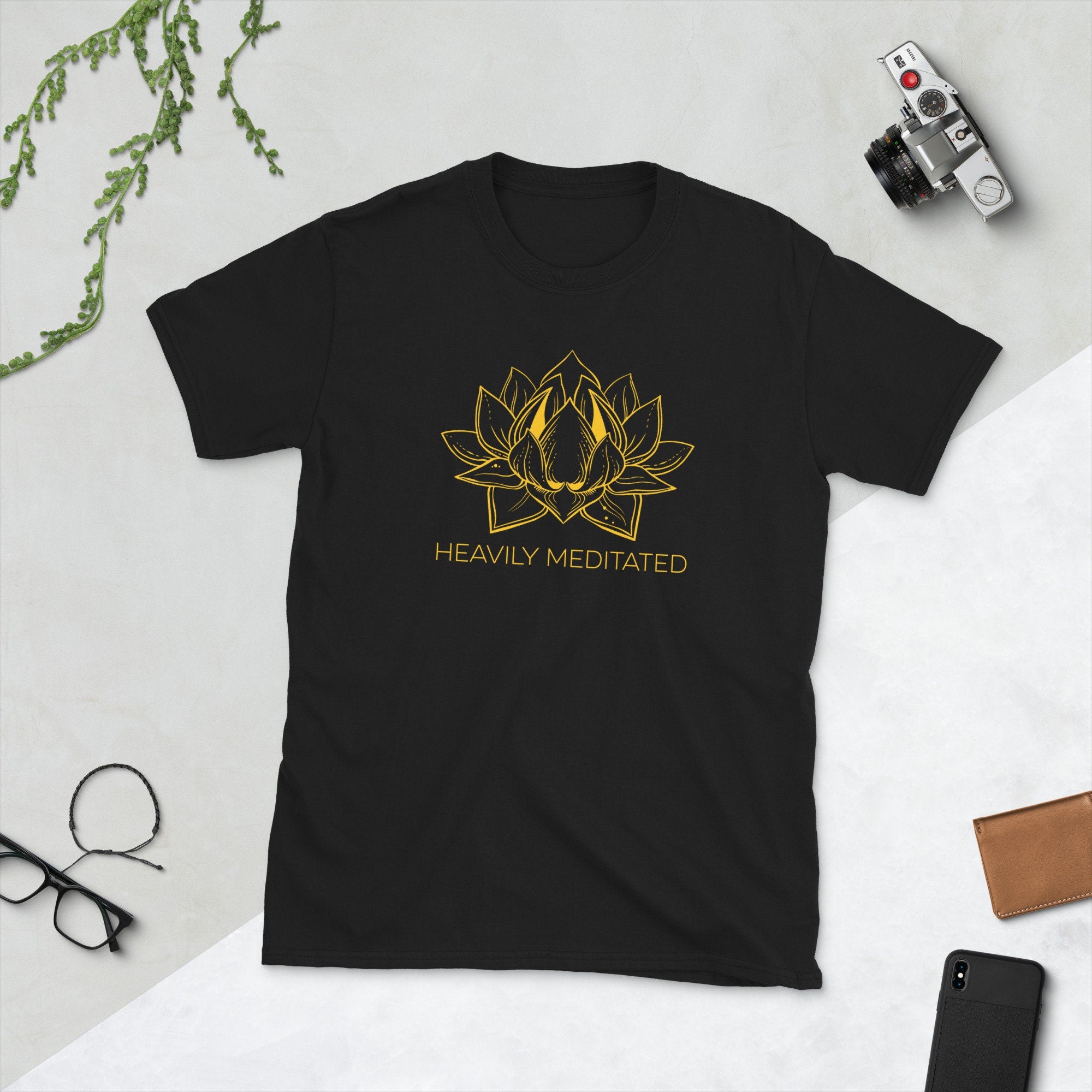 Heavily Meditated Lotus Flower Meditation Unisex T Shirt Graphic Tee – Soft Feel · Trending Graphic Apparel