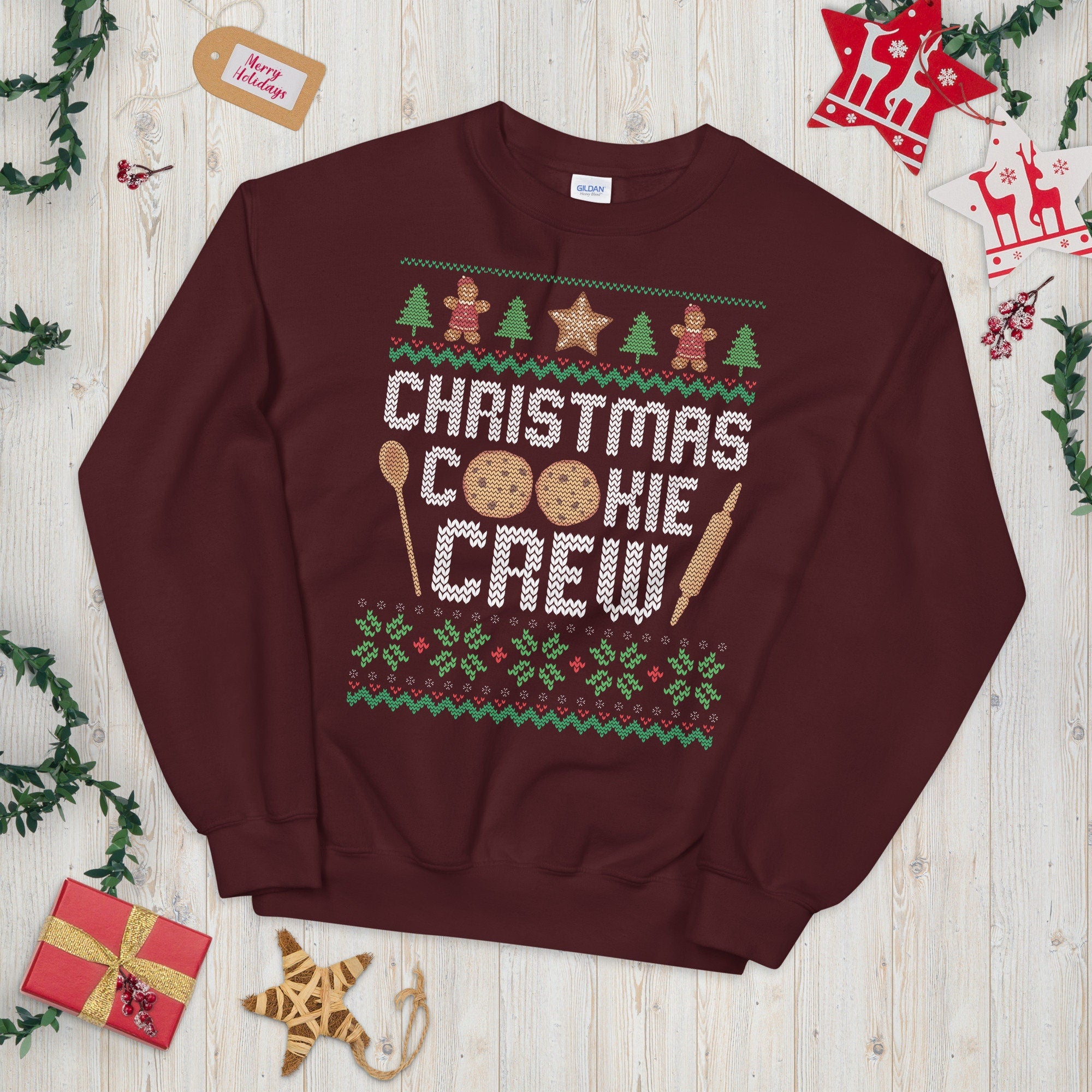 Xmas Cookie Crew Festive Christmas Unisex Sweatshirt Sweatshirt – Fan Favorite · Trending Graphic Apparel