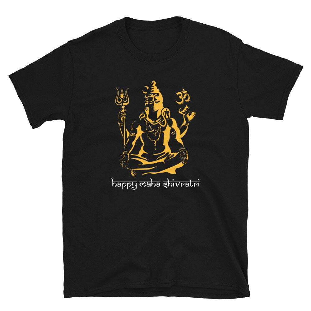 Mahadev Sitting Hinduist Happy Maha Shivratri Unisex T Shirt Graphic Tee – Feel-Good Design · Must-Have Style