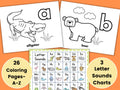 Cute Alphabet Coloring Pages ABC poster ABC Coloring Printable Alphabet Coloring Book Letter Sounds Preschool Activities Kindergarten Graphic Tee – Cozy Vibes · High-Quality Print