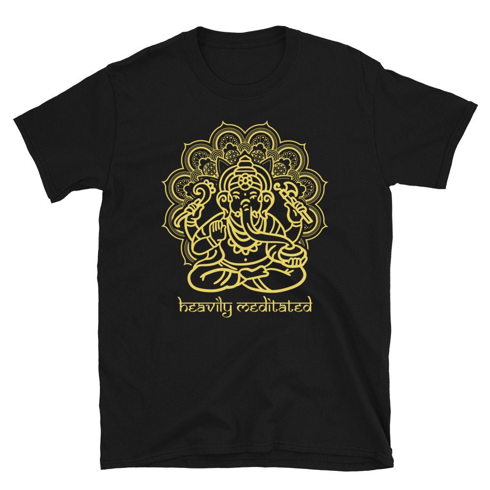 Sitting Ganesha Heavily Meditated Unisex T Shirt Graphic Tee – Soft Feel · Perfect For Daily Wear