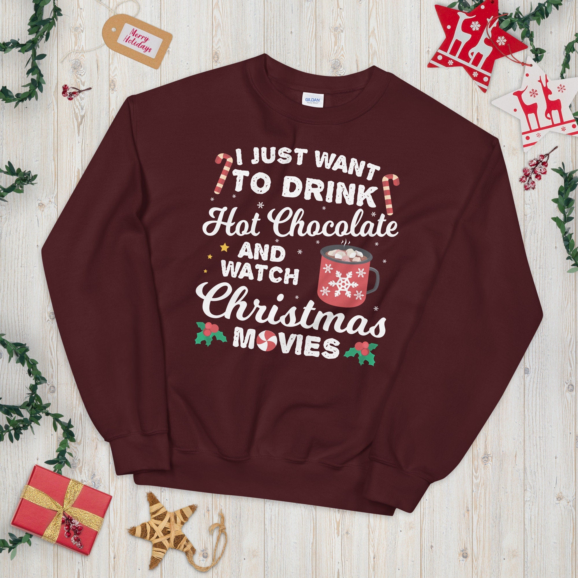 It39s a Xmas Movie Hot Choco Kind of Day Unisex Sweatshirt Sweatshirt – Bold Style · Top Pick For Any Outfit