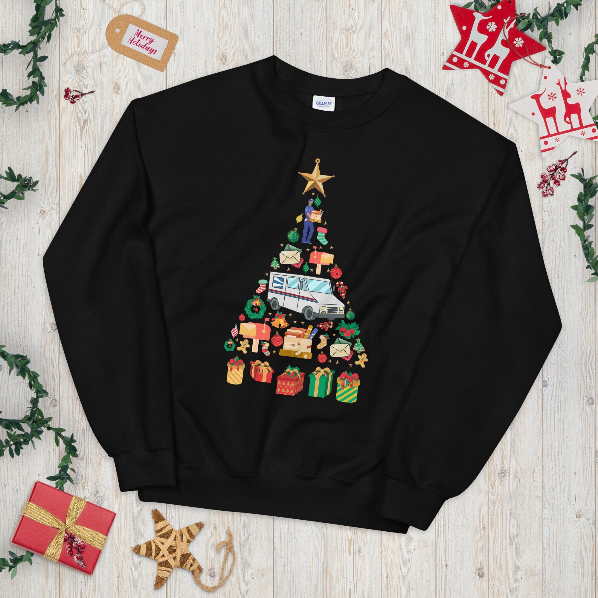 Festive Postman Xmas Tree Design Postman Sweatshirt Sweatshirt – Everyday Comfort · Must-Have Style