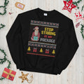 Stop Staring at my Package Funny Ugly Xmas Sweater Graphic Tee – Bold Style · High-Quality Print