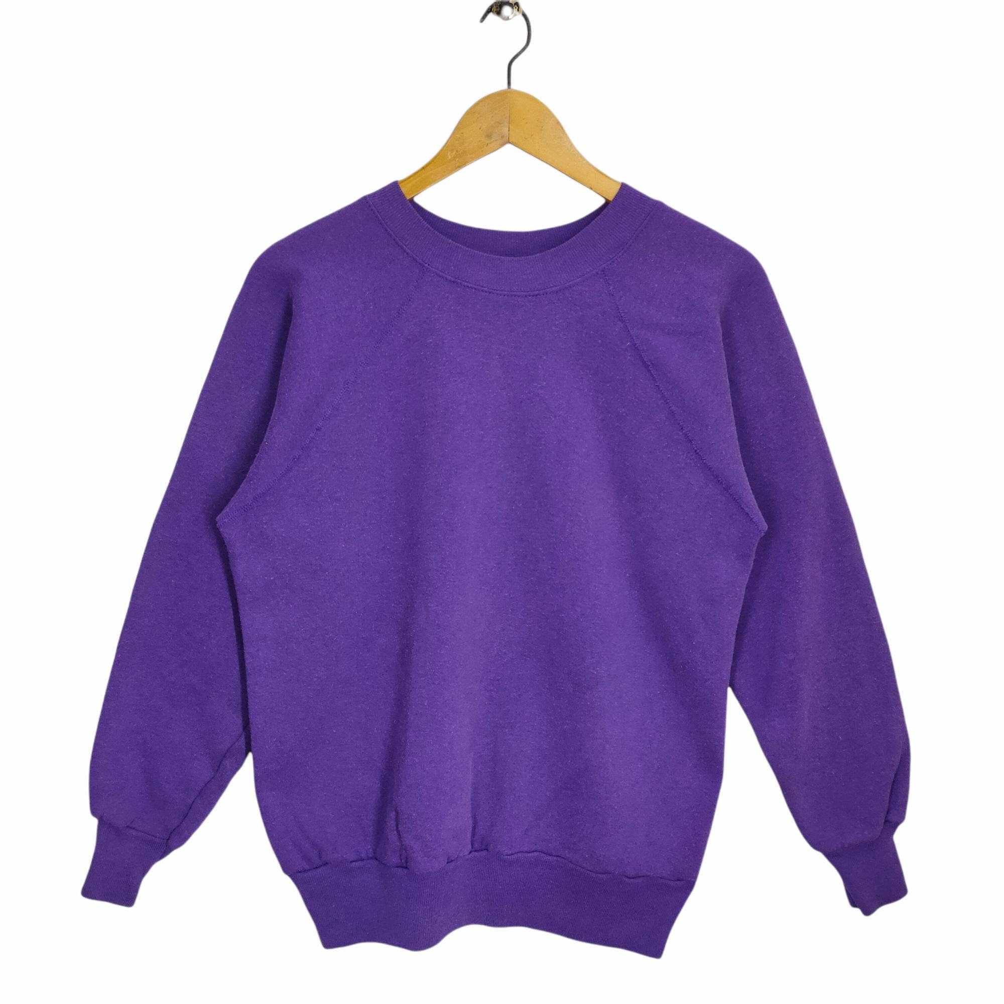 80s 90s Blank Raglan Sweatshirt Medium Vintage Pannill Plain Sweater Jumper Pullover Crewneck Made in USA Purple Size M Sweatshirt – Fan Favorite · Great Gift For Fans