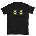 Purple Green and Gold Fleur De Lis Fat Tuesday Unisex T Shirt Graphic Tee – Soft Feel · Great Gift For Fans