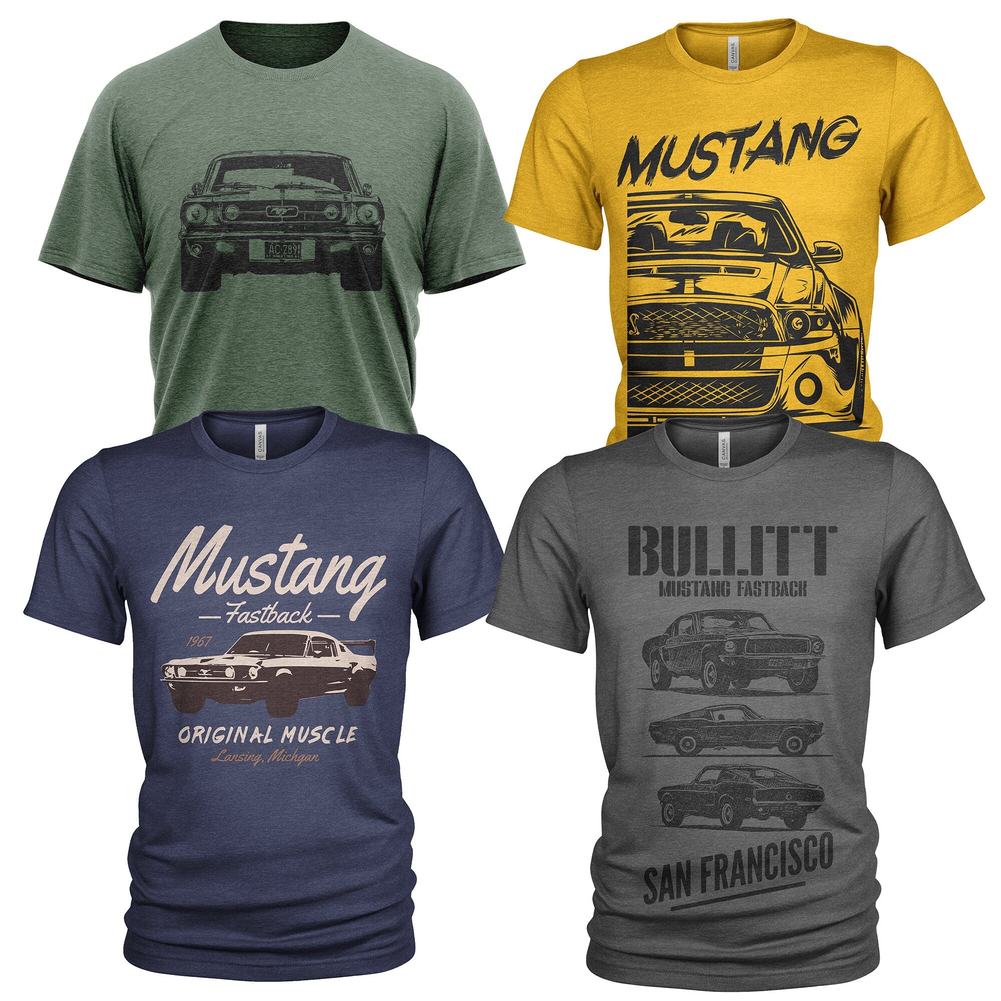 Ford Mustang 4 Pack Men39s T Shirt Set 3722 Graphic Tee – Cozy Vibes · High-Quality Print