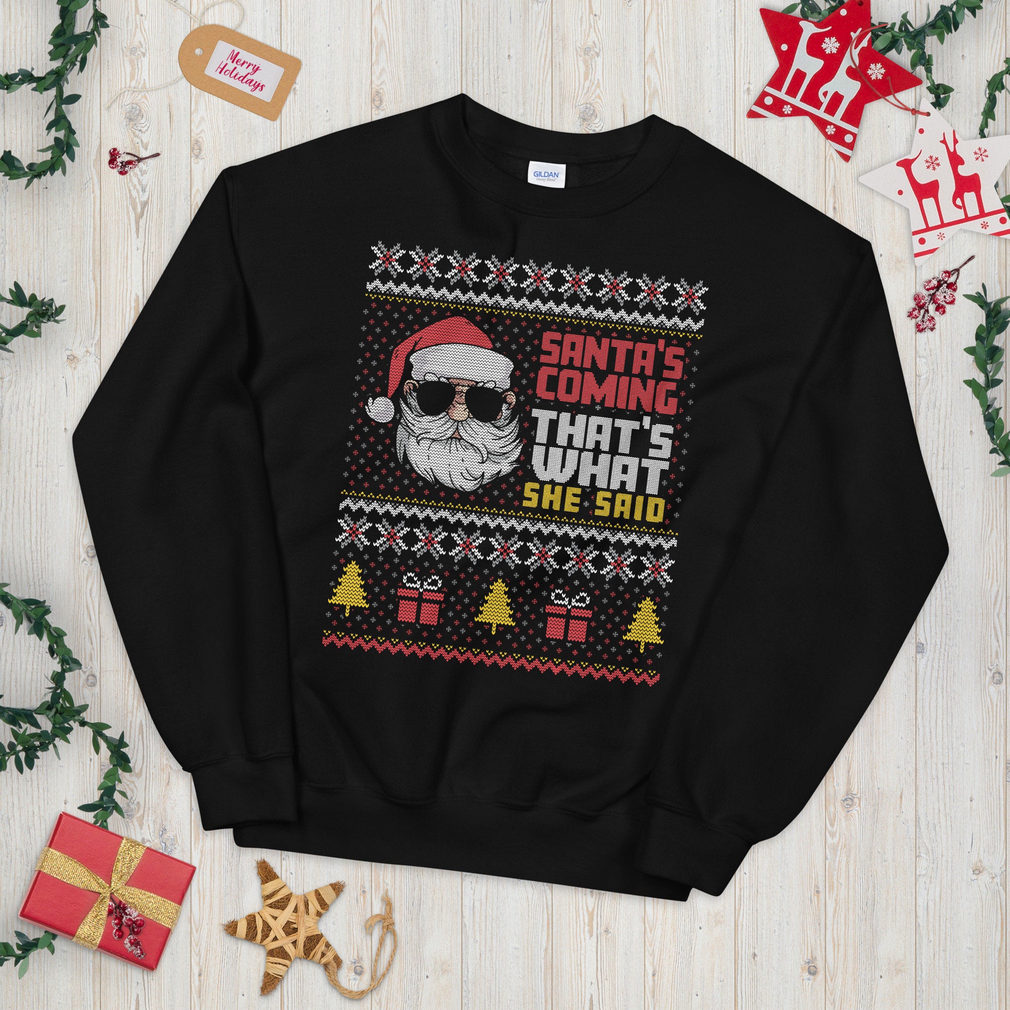 Santa39s Coming Ugly Christmas Sweatshirt Sweatshirt – Fan Favorite · Top Pick For Any Outfit