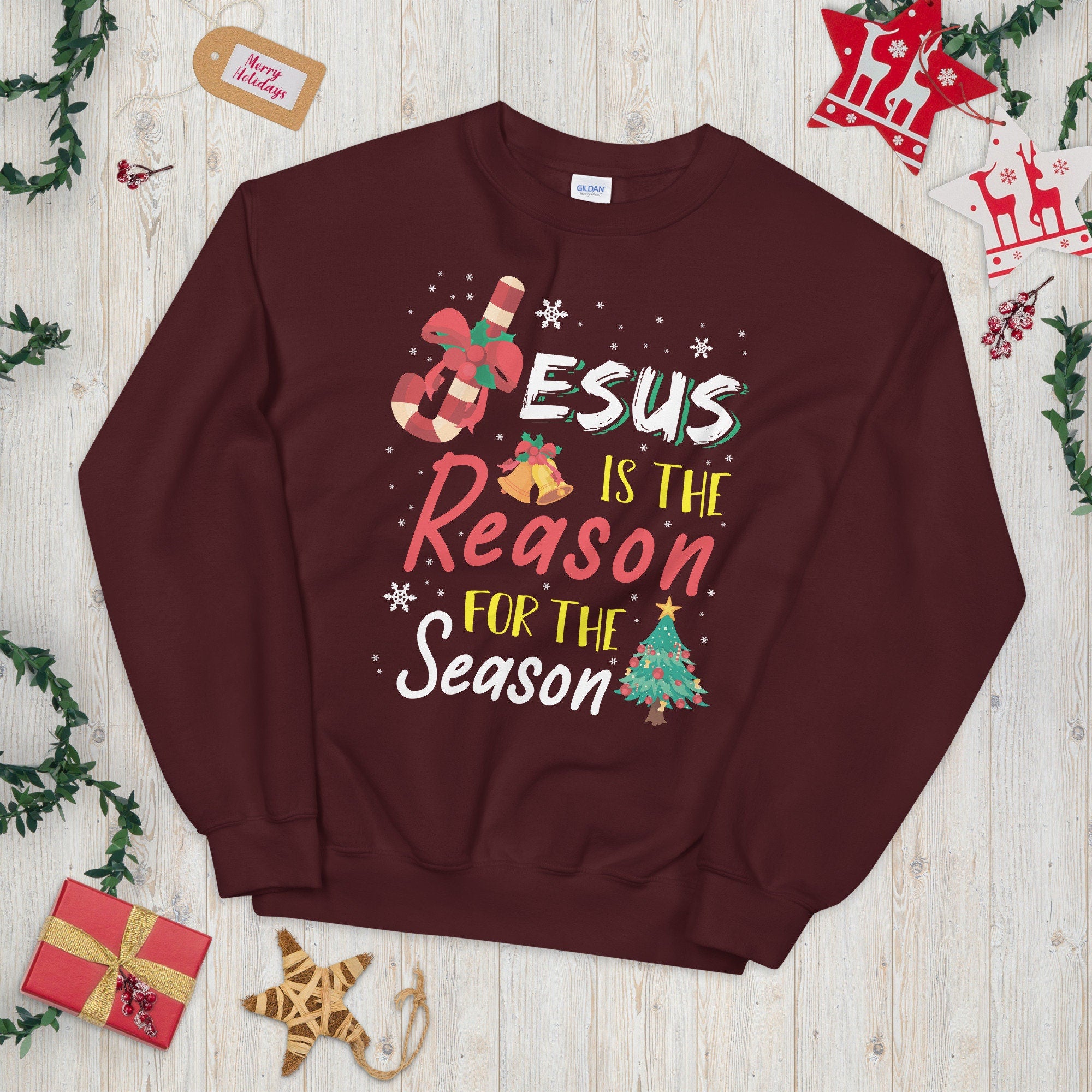 Jesus the Reason for the Festive Season Unisex Sweatshirt Sweatshirt – Bold Style · Top Pick For Any Outfit