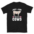 Just a Girl who Loves Cows Farmer T Shirt Graphic Tee – Aesthetic Look · Great Gift For Fans