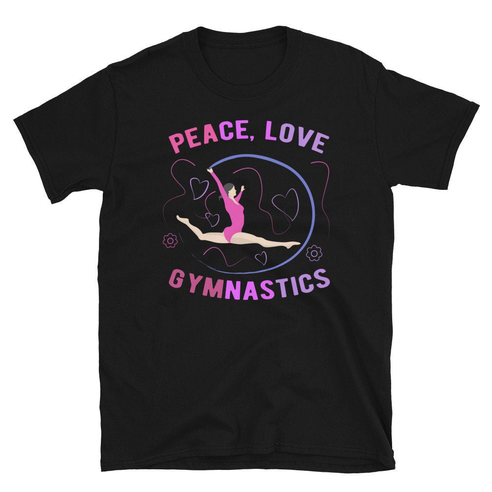 Peace Love Gymnastics Unisex T Shirt Graphic Tee – Soft Feel · Perfect For Daily Wear