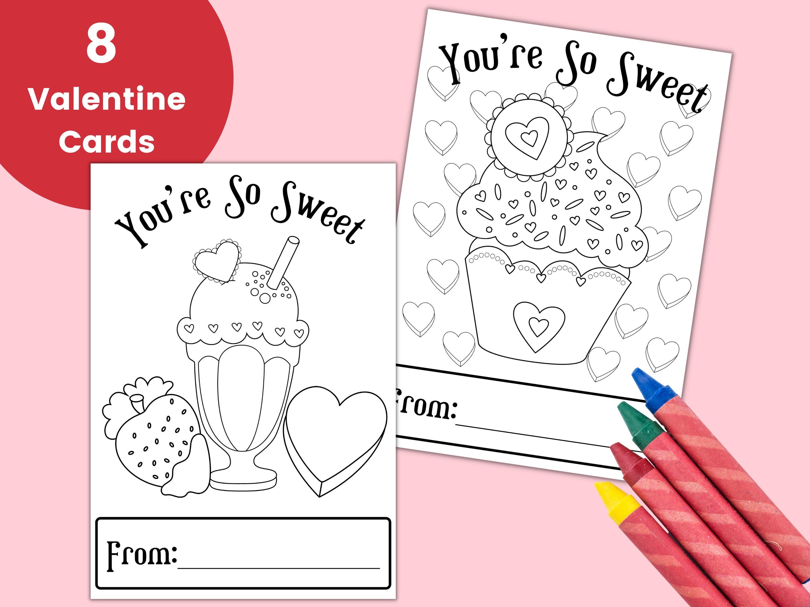 Valentine Cards for Kids Printable Valentines to Color Valentine Classroom Cards Valentine Coloring Valentine Classroom Exchange Cards Graphic Tee – Fan Favorite · High-Quality Print