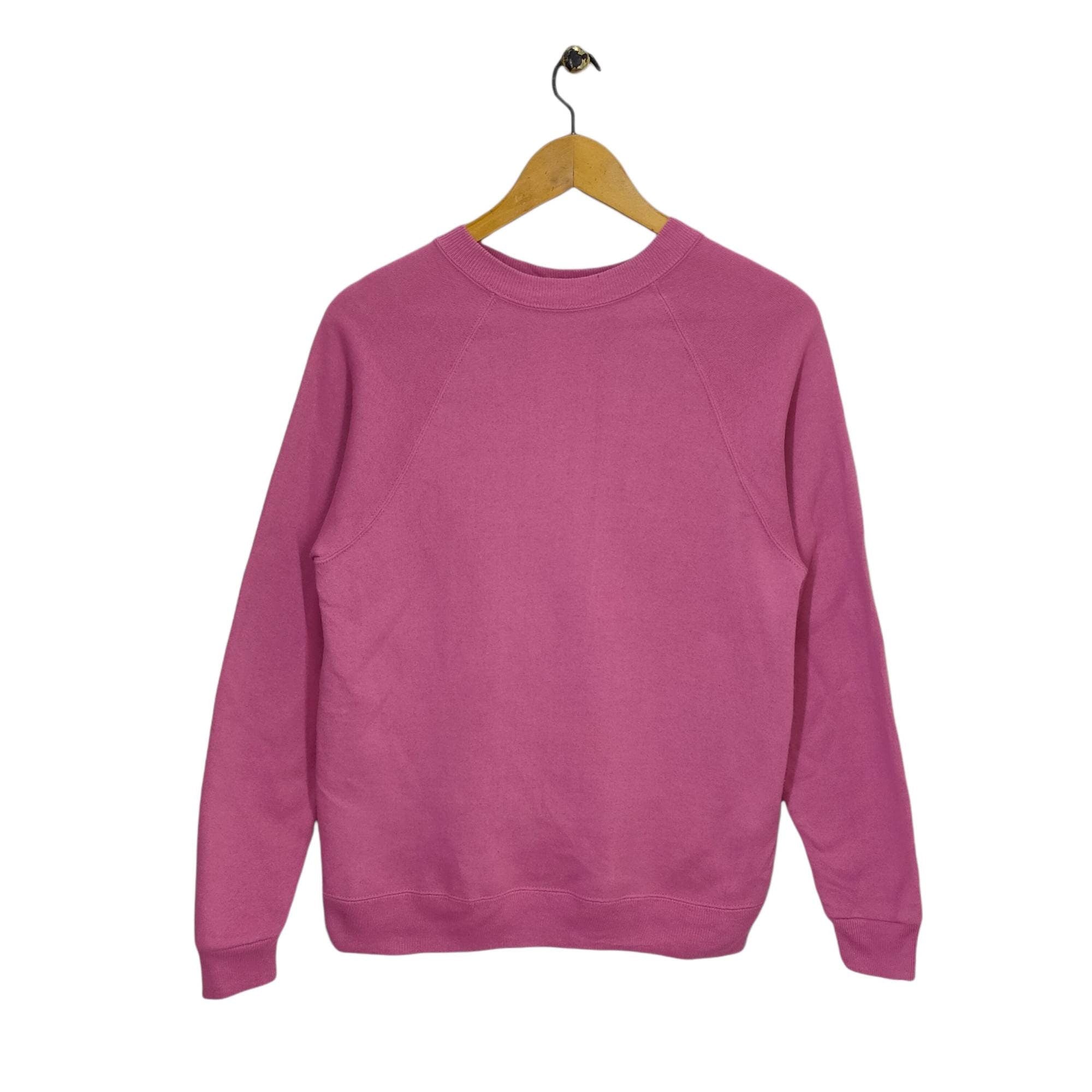 Vtg 90s Hanes Plain Raglan Sweatshirt Medium Vintage Hanes Blank Sweater Jumper Pullover Crewneck Pink Womens Size M Sweatshirt – Cozy Vibes · High-Quality Print