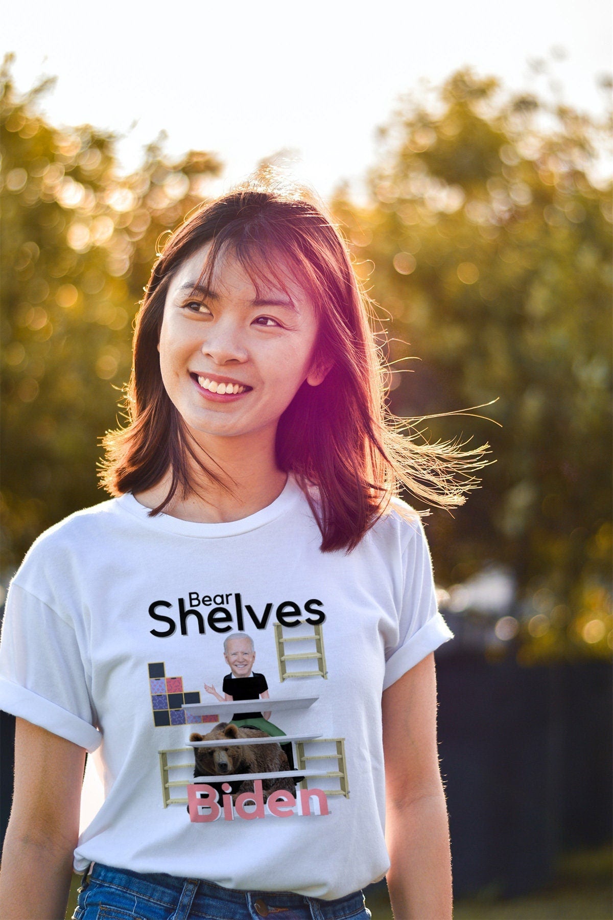 Bare Shelves Biden Short Sleeve Unisex T Shirt Graphic Tee – Soft Feel · Perfect For Daily Wear