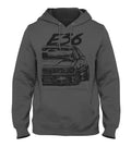 E36 Hooded Sweatshirt M3 Hoodie Auto Racing Hoodie E36 Hoodie German Car Hoodie Hoodie – Bold Style · High-Quality Print