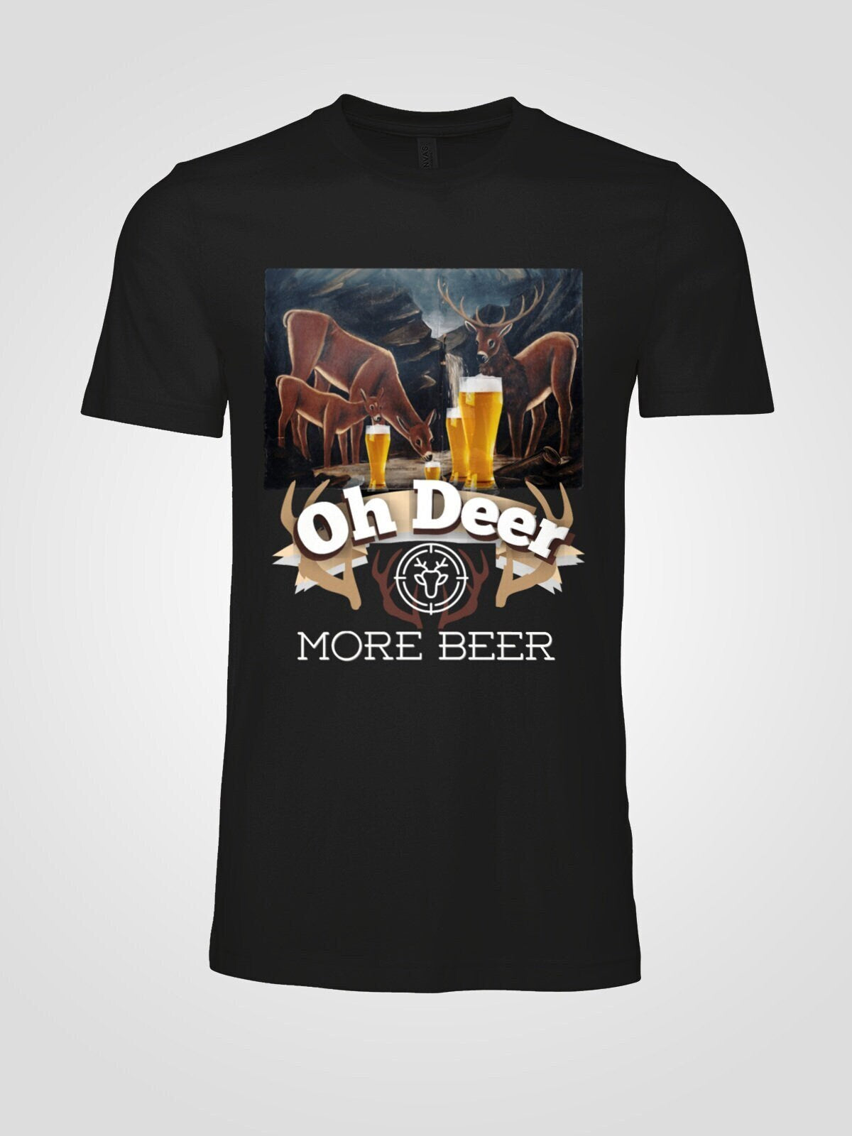 Deer Hunting Oh Deer More Beer Short Sleeve Unisex T Shirt Graphic Tee – Premium Graphic · High-Quality Print