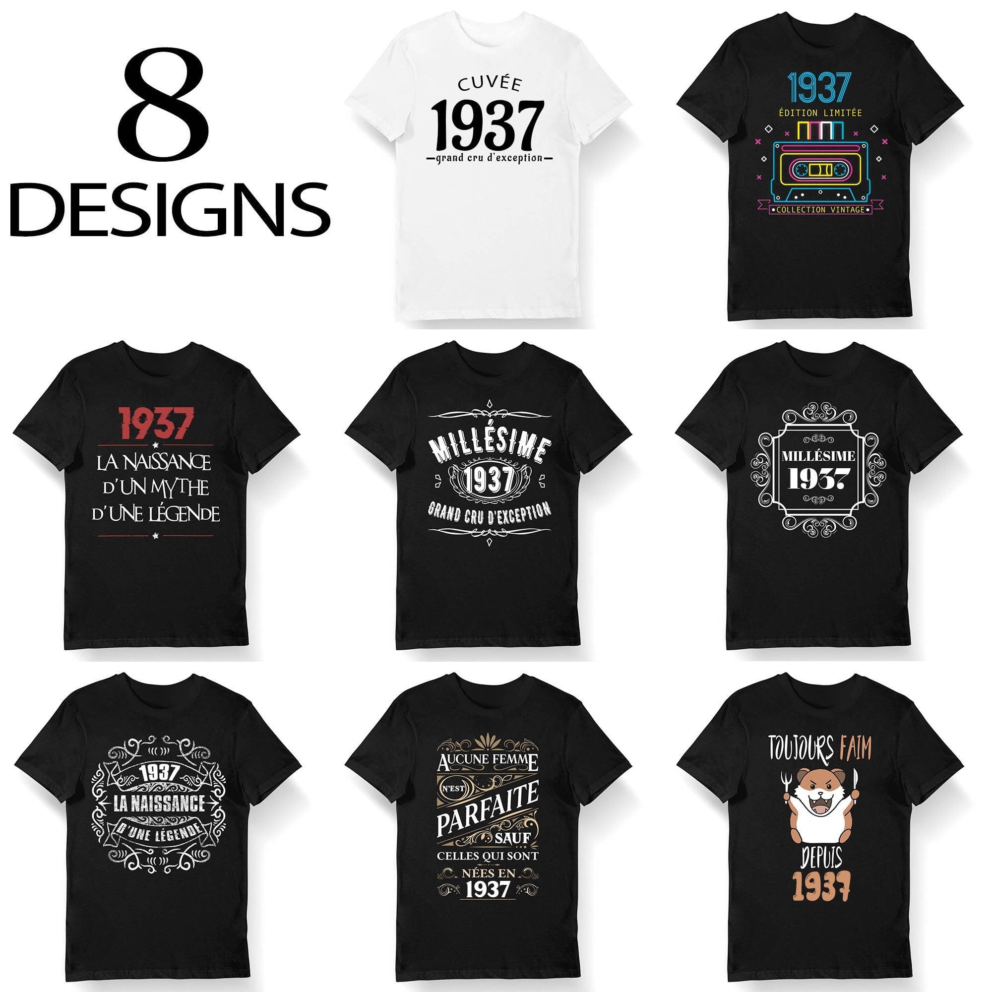 Ide Cadeau anniversaire 86 ans anne 1937 T shirt Bio Homme et Femme Sweat et Mug l 8 designs originaux humoristiques Graphic Tee – Bold Style · Top Pick For Any Outfit