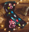 Christmas Socks Let39s Get Lit Socks UNISEX Socks Funny Christmas Lights Socks Funny Socks Festive Socks Christmas Gift Graphic Tee – Aesthetic Look · High-Quality Print