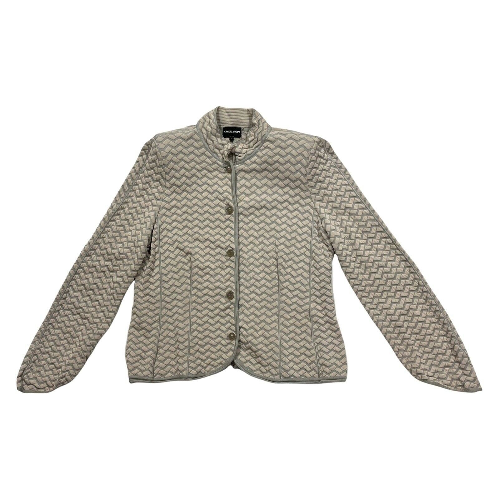 Giorgio Armani Womens Lightweight Patterned Jacket Vintage Designer Grey VTG Graphic Tee – Easygoing Wear · Top Pick For Any Outfit