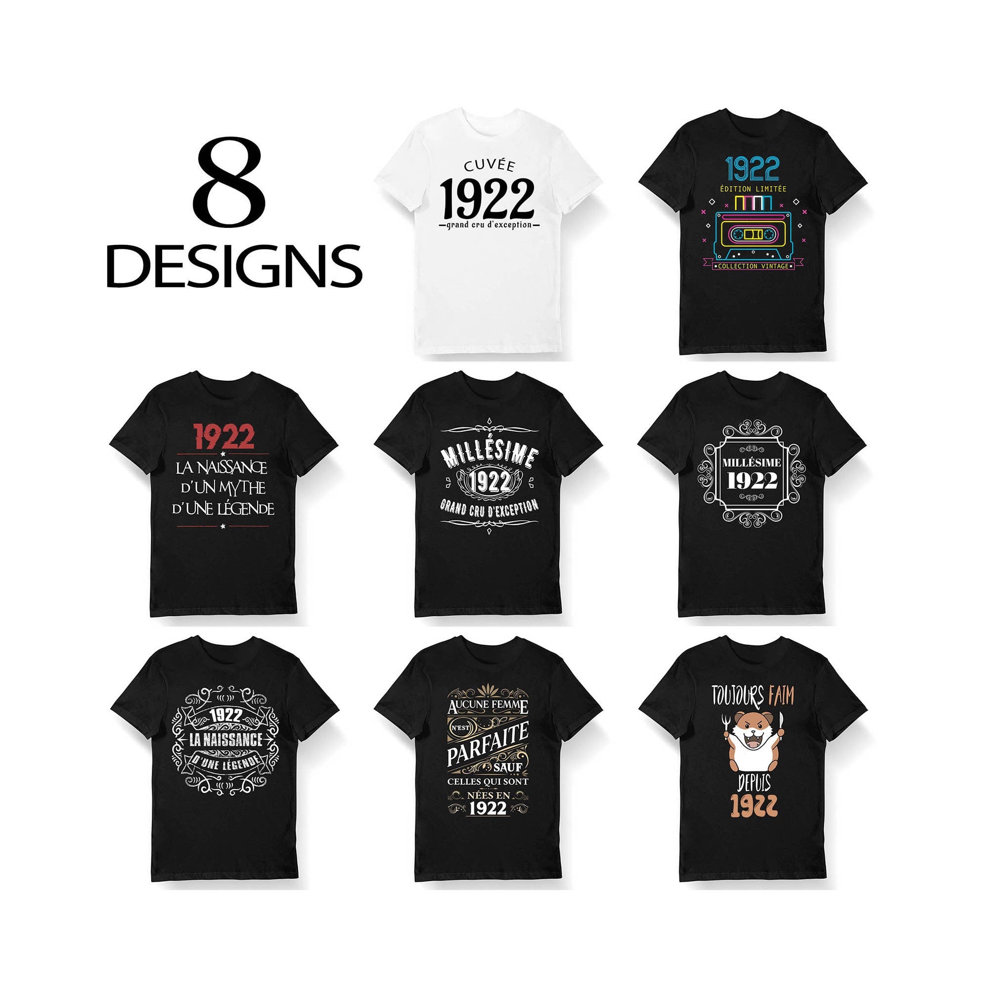 Ide Cadeau anniversaire 101 ans anne 1922 T shirt Bio Homme et Femme Sweat et Mug l 8 designs originaux humoristiques Graphic Tee – Cozy Vibes · Trending Graphic Apparel