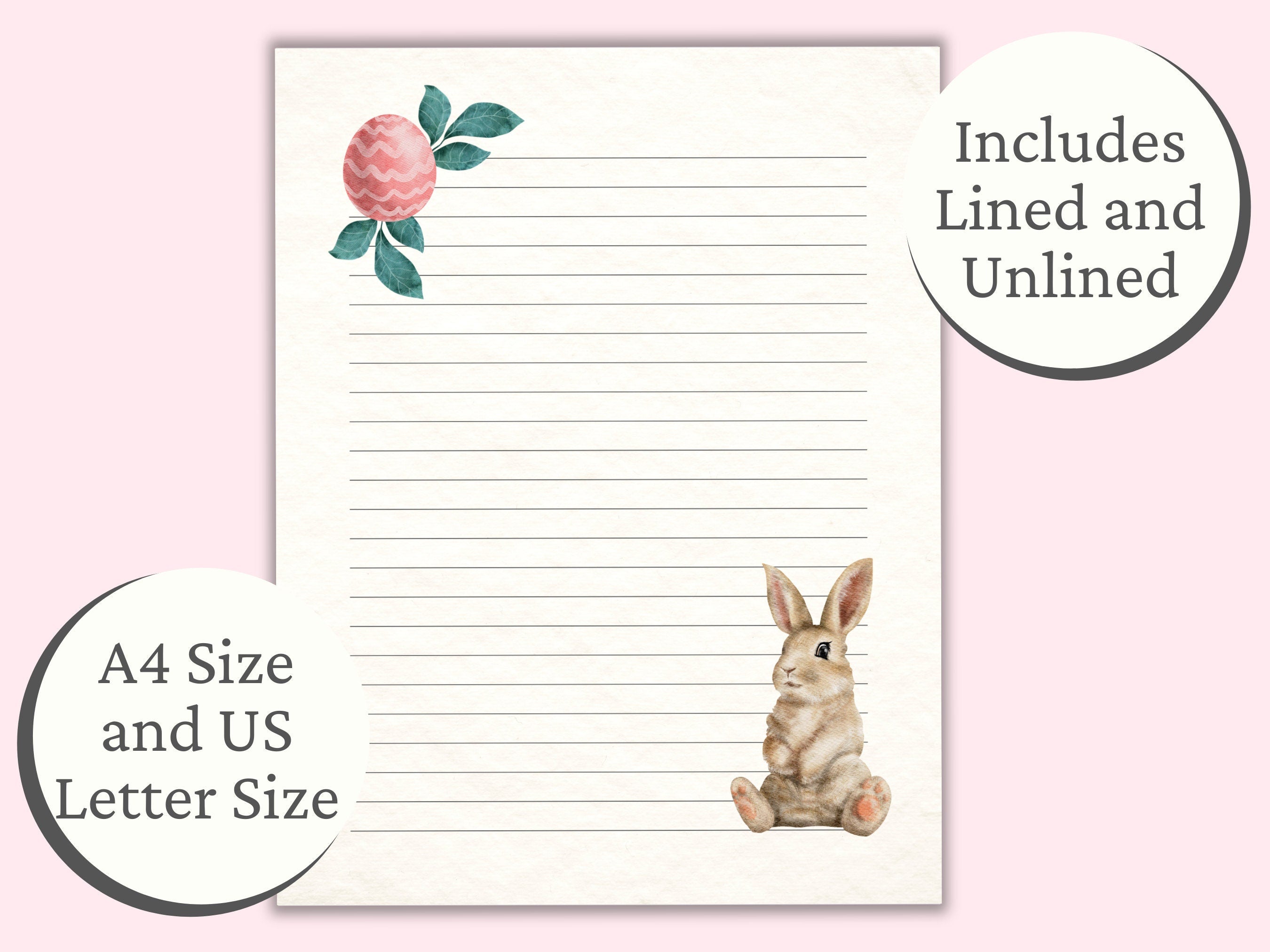 Easter Stationery Printable Lined Writing Paper Unlined Stationery Digital Stationery Cottage Core Stationery Shabby Chic Stationary Graphic Tee – Cozy Vibes · Great Gift For Fans