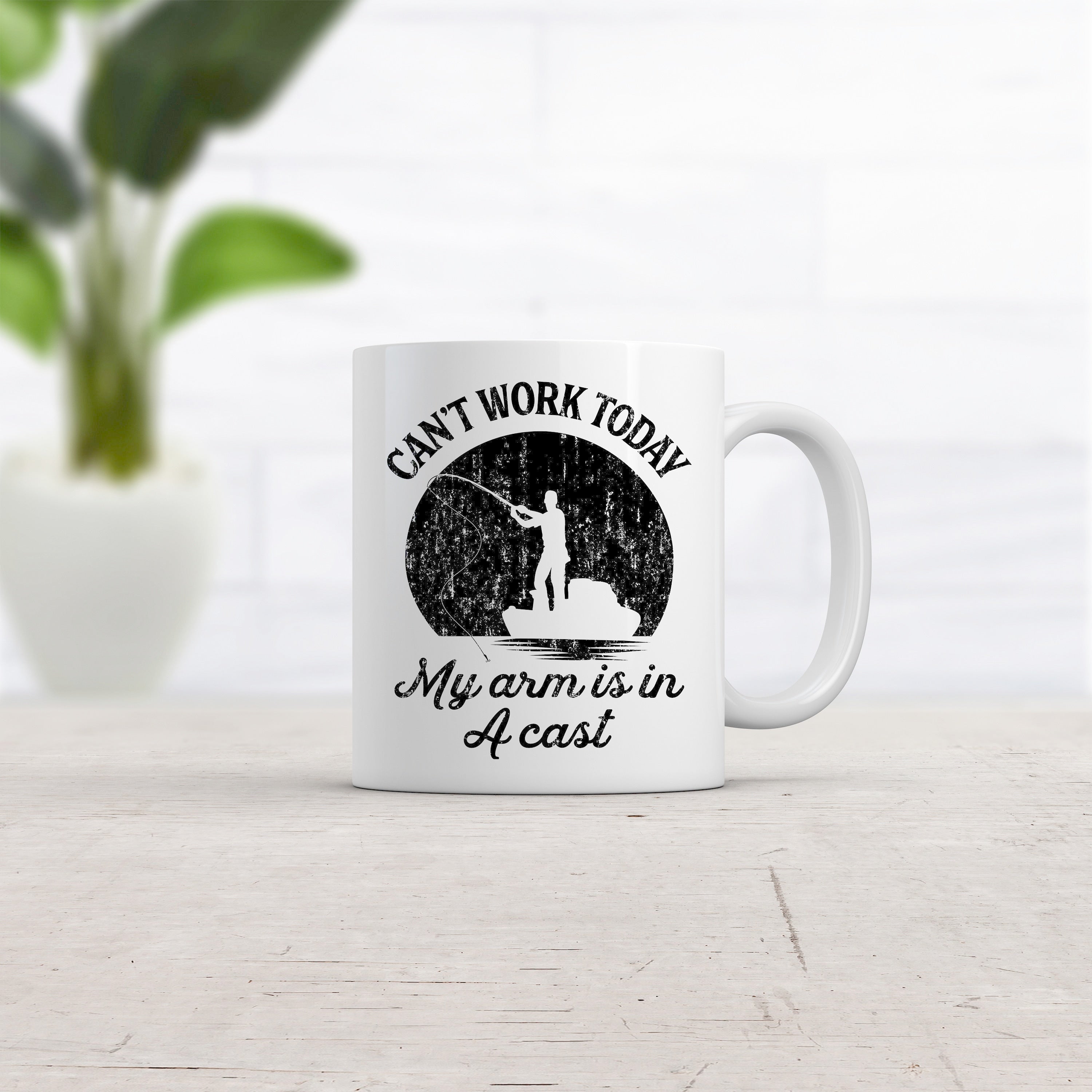 Offensive Fishing Mug Humorous Fishing Mugs Rude Fishing Coffee Cup Can39t Work Today My Arm Is In A Cast Fathers Day Fishing Gifts Graphic Tee – Fan Favorite · Must-Have Style