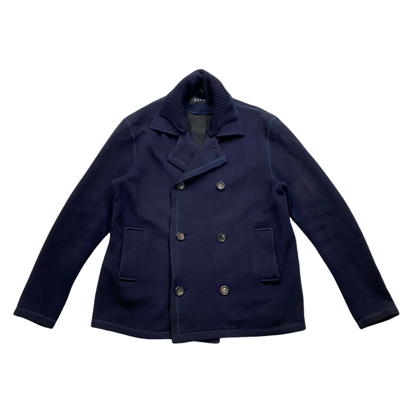 Gucci Soft Wool Pea Coat Vintage High End Luxury Designer Peacoat Navy Blue Graphic Tee – Easygoing Wear · Trending Graphic Apparel