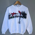Vintage Y2K Tultex Tag Big Print Animals Logo Sweatshirt Crewneck Pullover Sweater Tultex Bird Print Colour White Size Large Sweatshirt – Soft Feel · High-Quality Print