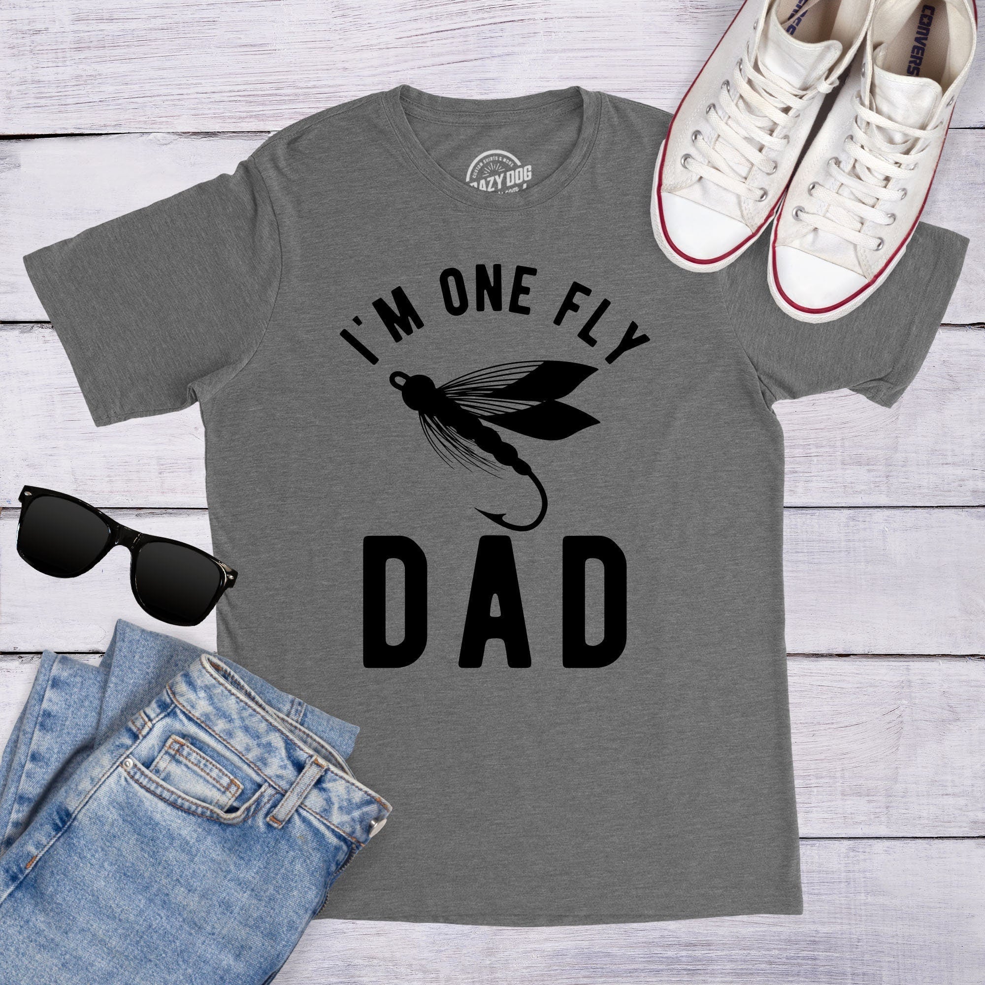 Fly Fishing Dad Fishing Shirt Father Angling Gift for Dad Fathers Day T Shirt Cool Mens Shirt New Dad Shirt One Fly Dad Graphic Tee – Aesthetic Look · Must-Have Style