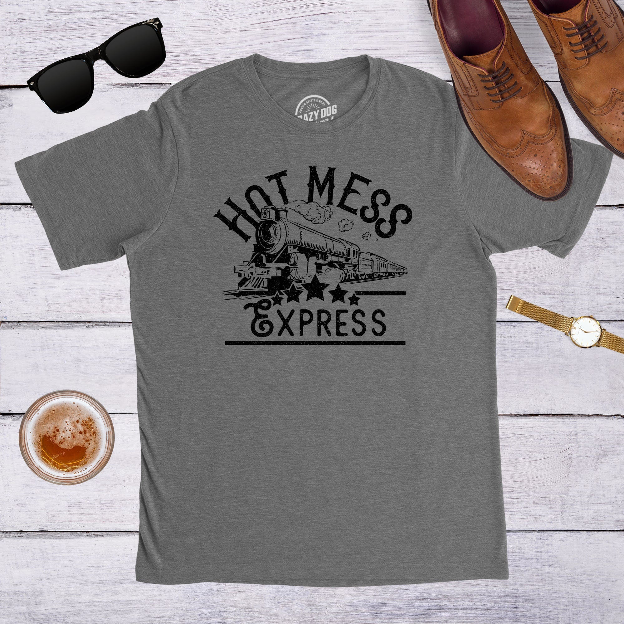 Hot Mess Express Train Shirts Funny Shirts Unisex Sizing Shirts Life Update Sarcastic Shirts Rude Shirts Dad Life Shirts Graphic Tee – Warm & Stylish · Perfect For Daily Wear