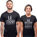 T shirt Couple Boss Vrai Boss T shirt Homme et Femme Coton Bio Amoureux Romantiques Graphic Tee – Everyday Comfort · High-Quality Print