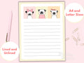 Pug Stationary Stationery Kawaii Dog Stationery for Kids Cute Kids Stationary Lined Stationery for Kids Unlined Printable Stationery Graphic Tee – Premium Graphic · Trending Graphic Apparel