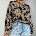 Chain Scarf Print Blouse Houndstooth Top Vintage 80s 90s Baroque Shirt Medium Large M L Graphic Tee – Warm & Stylish · Trending Graphic Apparel